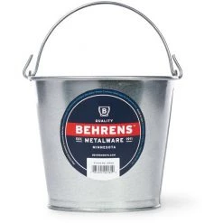 Behrens Metalware Behrens 2 Quart Galvanized Steel Pail Salts