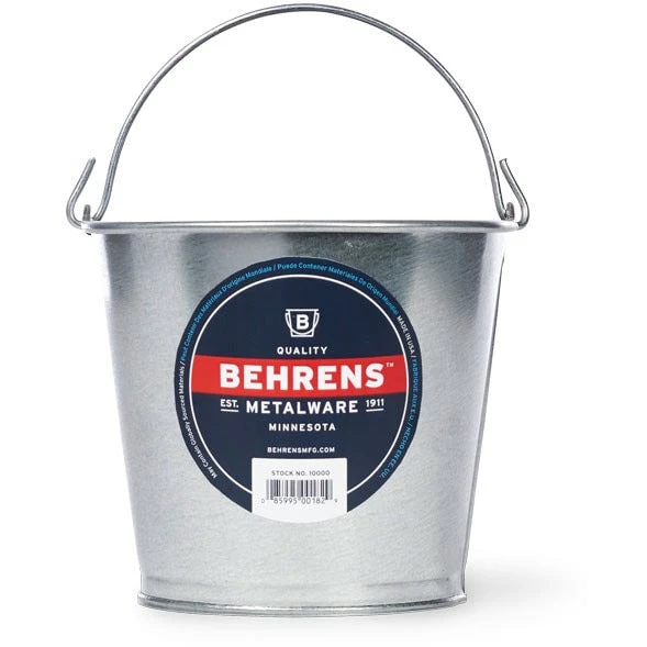 Behrens Metalware Behrens 2 Quart Galvanized Steel Pail Salts