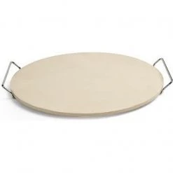 Charcoal Companion Ceramic Round Pizza Stone With Wire Frame 15 In. Salts