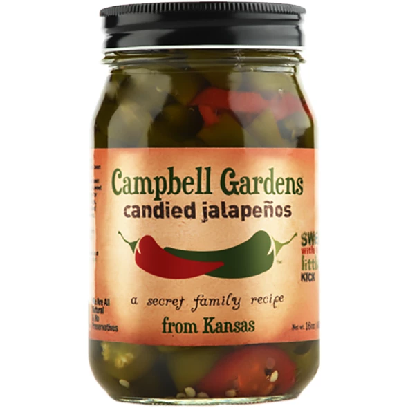 Campbell Gardens Candied Jalapeños With Habaneros 16 Oz.