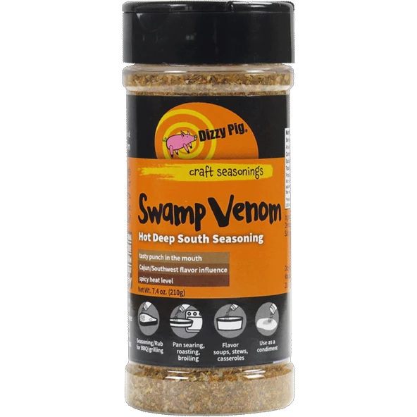 BBQ Sauces, Marinades, Condiments & Seasonings Dizzy Pig Swamp Venom Hot Deep South BBQ Seasoning 8 Oz.