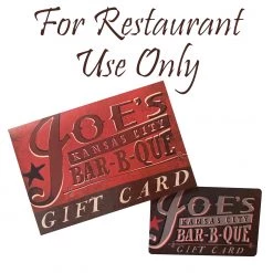 Salts Joe's Kansas City Bar-B-Que Gift Card For Restaurant Use Only