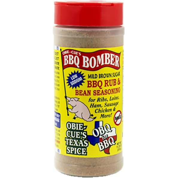 BBQ Sauces, Marinades, Condiments & Seasonings Obie-Cue's BBQ Bomber Mild Brown Sugar BBQ Rub & Bean Seasoning 11.25 Oz.