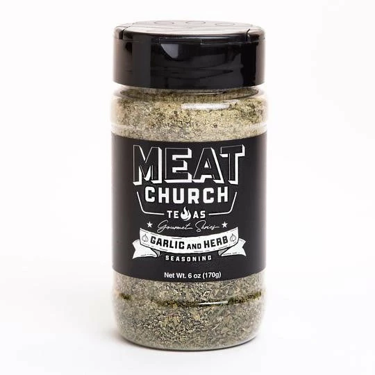 BBQ Sauces, Marinades, Condiments & Seasonings Meat Church Garlic & Herb Seasoning 6 Oz.