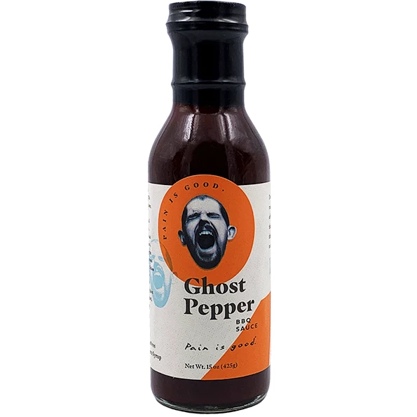 Spicin' Foods Pain Is Good Ghost Pepper BBQ Sauce 15 Oz.