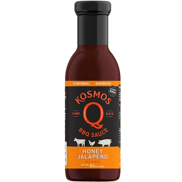 Kosmo's Q Honey Jalapeño BBQ Sauce 15.5 Oz. BBQ Sauces, Marinades, Condiments & Seasonings