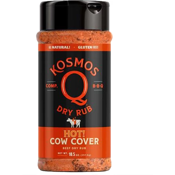 BBQ Sauces, Marinades, Condiments & Seasonings Kosmo's Q Cow Cover Hot Rub 10.5 Oz.
