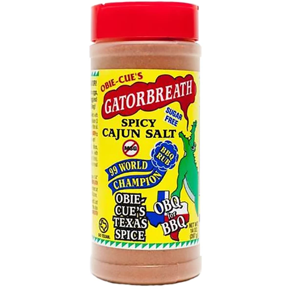 BBQ Sauces, Marinades, Condiments & Seasonings Obie-Cue's Gatorbreath Spicy Cajun Salt 14 Oz.
