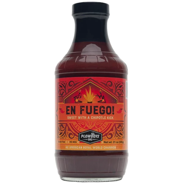 Delano Plowboys BBQ En Fuego Spicy Sauce 16 Oz.