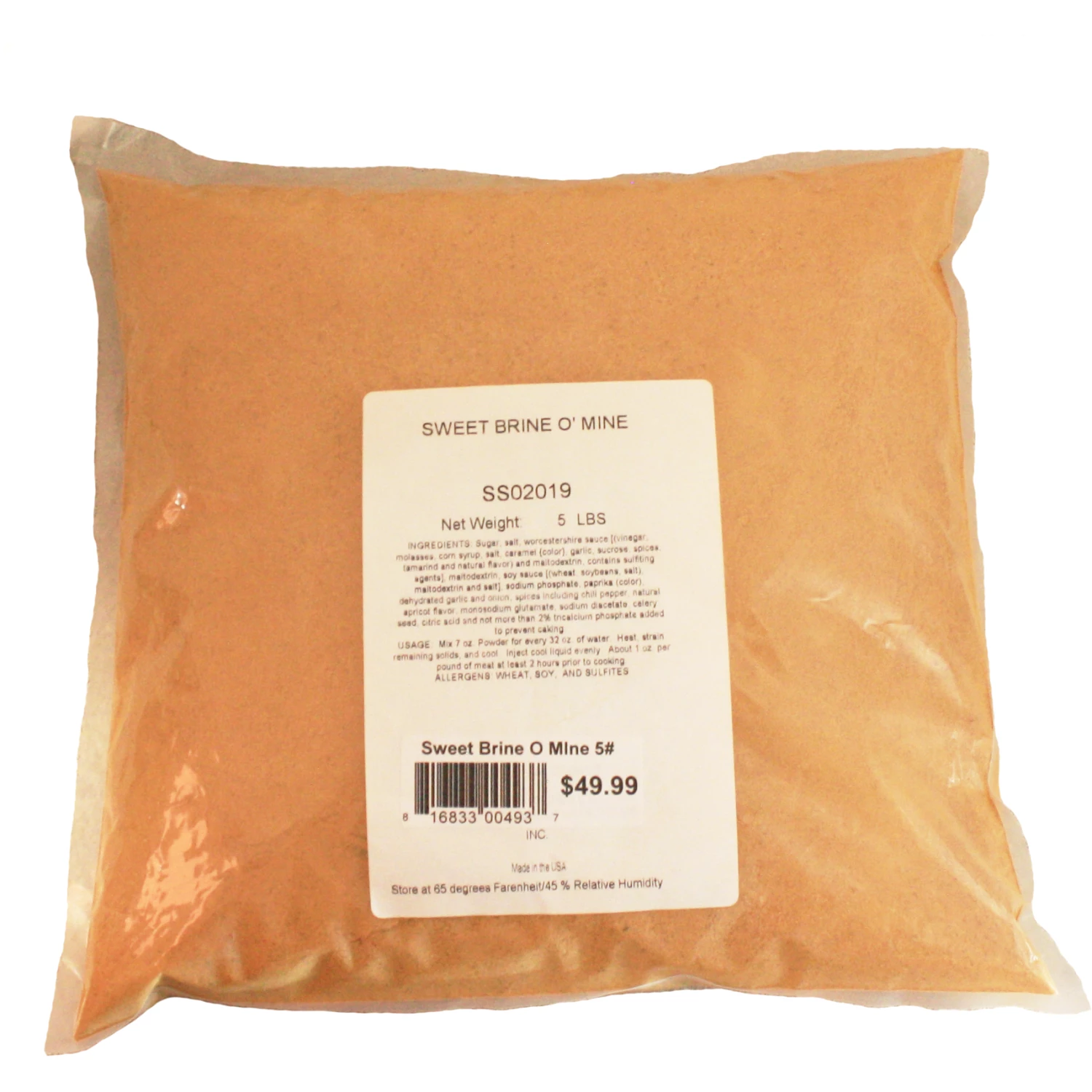 Sweet Swine O' Mine Dist. Sweet Brine O' Mine World Champion Pork Injection 5 Lb. Bag BBQ Sauces, Marinades, Condiments & Seasonings