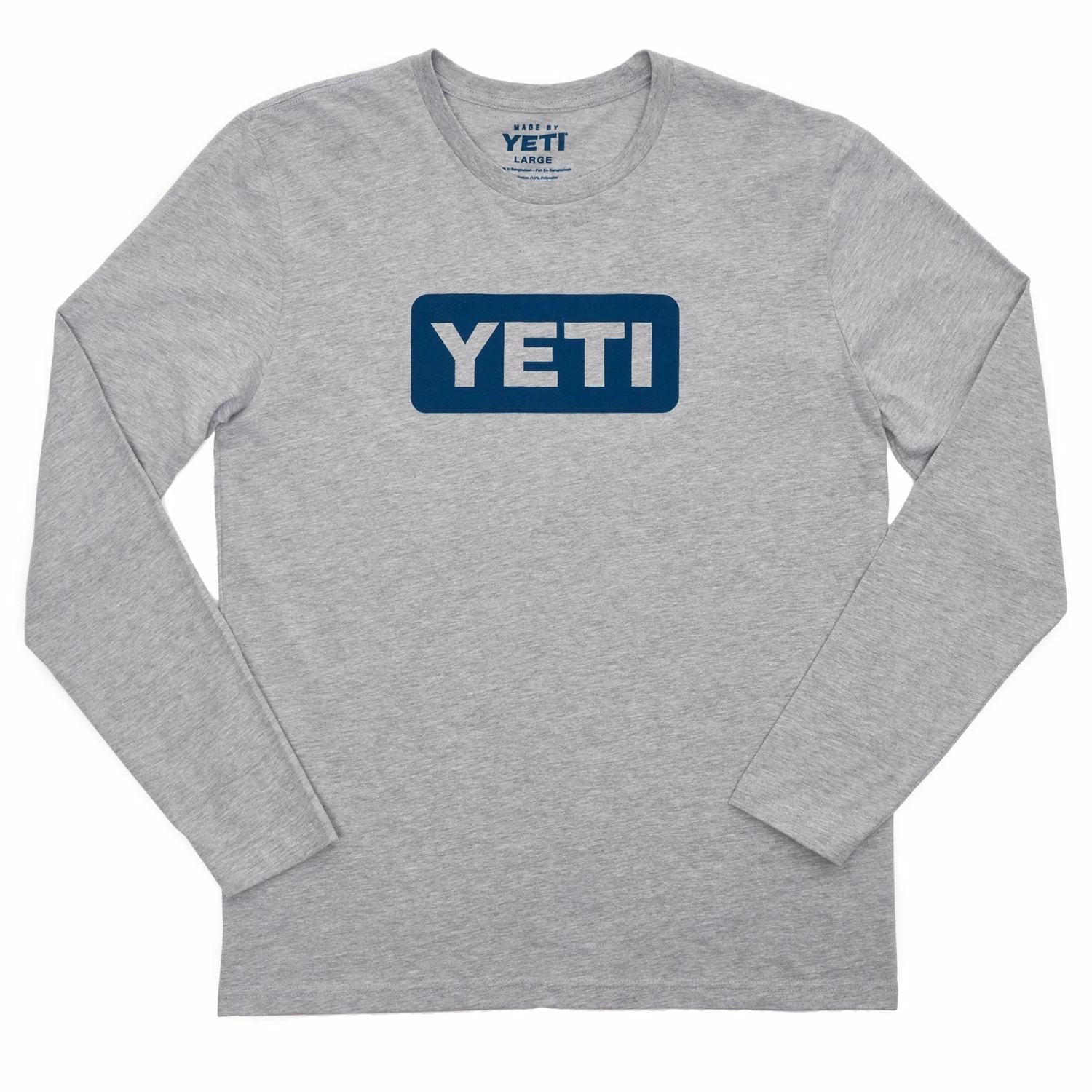 YETI Logo Badge Long Sleeve T-Shirt Grey/Navy Salts